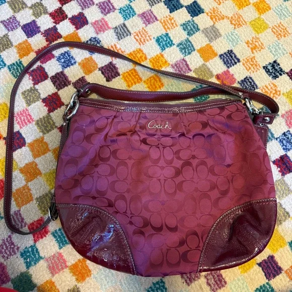 Coach Burgundy Shoulder Bag - Picture 2 of 8
